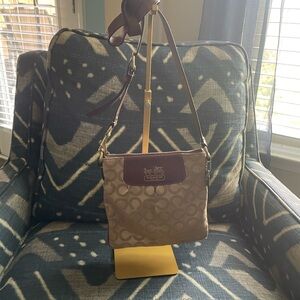 Coach Tan and Brown Crossbody Bag